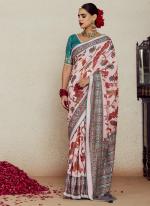 Soft Brasso Baby Pink Traditional Wear Printed Saree